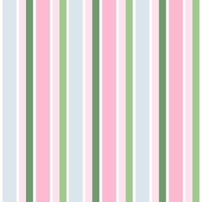 Thick Bold Preppy Candy Stripes 2 (pink green light blue)