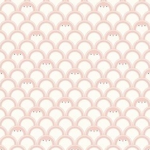 mini 3x3in scalloped penguins - light pink