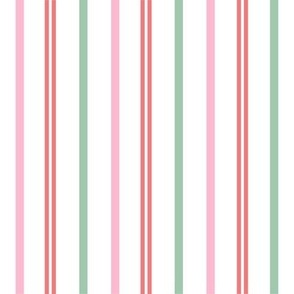 Thin Preppy Candy Stripes 3 (pink, green, red)