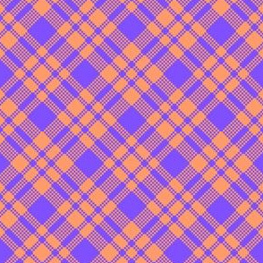 Peach-periwinkle plaid