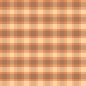 Rustic Cabin Core Gingham Plaid Check in Brown and Orange