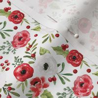 Classic Christmas Holiday Floral 3 inch