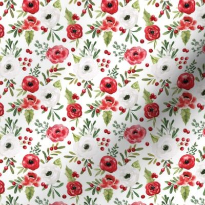Classic Christmas Holiday Floral 3 inch