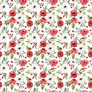 Classic Christmas Holiday Floral 6 inch