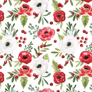 Classic Christmas Holiday Floral 12 inch