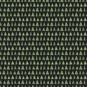 Christmas Trees on Black 3 inch