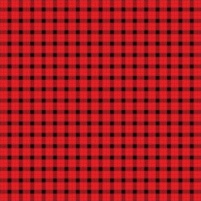 MINI Red and Black plaid design fabric - red and black plaid_ tartan check fabric 2in