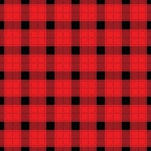 SMALL Red and Black plaid design fabric - red and black plaid_ tartan check fabric 6in