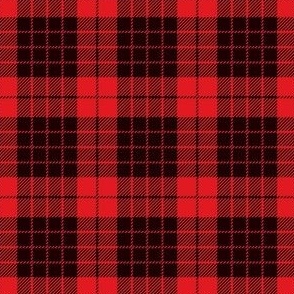 XSMALL Red and Black Plaid fabric - plaid pattern_ buffalo check_ plaid pattern 4in