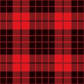 LARGE Red and Black Plaid fabric - plaid pattern_ buffalo check_ plaid pattern 10in