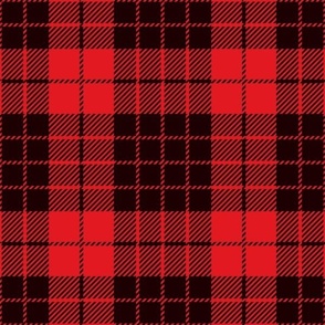XLARGE Red and Black Plaid fabric - plaid pattern_ buffalo check_ plaid pattern 12in