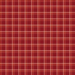 MINI Thanksgiving plaid fabric - red plaid check tartan holiday colors 2in