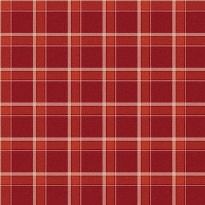 XSMALL Thanksgiving plaid fabric - red plaid check tartan holiday colors 4in