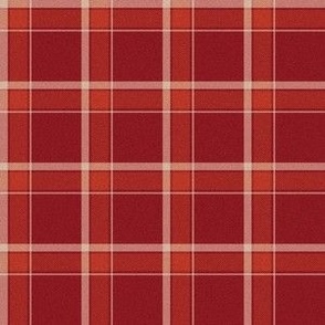 SMALL Thanksgiving plaid fabric - red plaid check tartan holiday colors 6in