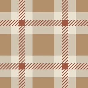 (XL) Fall Plaid in caramel brown Extra Large scale