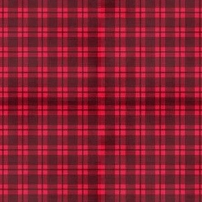 XSMALL Winter plaid fabric - red marroon fabric plaid check tartan 4in