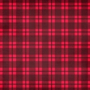 SMALL Winter plaid fabric - red marroon fabric plaid check tartan 6in