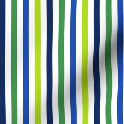 SMALL Pickleball fabric - blue and green stripes fabric 6in