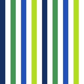 LARGE Pickleball fabric - blue and green stripes fabric 10in