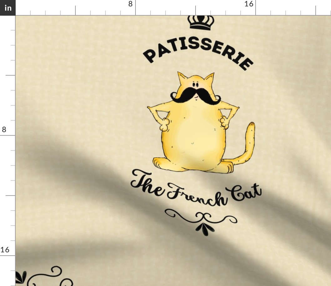 A French Cat with a Mustache at the Bakery - Large Scale