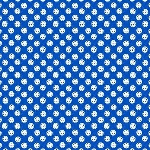 TINY Pickleball fabric - bright blue pickleball design 2in