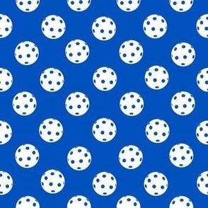 SMALL Pickleball fabric - bright blue pickleball design 6in