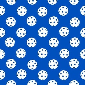 MEDIUM Pickleball fabric - bright blue pickleball design 8in