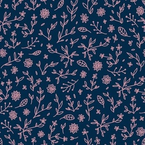 Petite Blossoms – Navy & Pink
