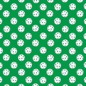 MINI Pickleball fabric - green and white pickle ball design 4in