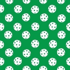 SMALL Pickleball fabric - green and white pickle ball design 6in