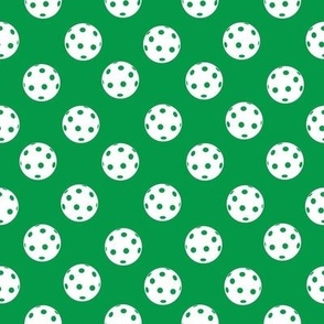 MEDIUM Pickleball fabric - green and white pickle ball design 8in