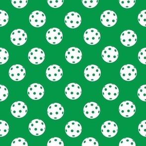 LARGE Pickleball fabric - green and white pickle ball design 10in