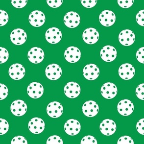 XLARGE Pickleball fabric - green and white pickle ball design 12in