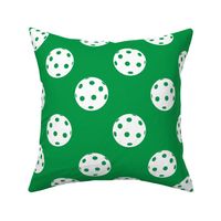 JUMBO Pickleball fabric - green and white pickle ball design