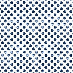 TINY Pickleball fabric - navy and white pickleball fabric 2in
