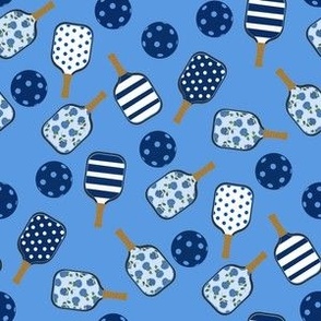 SMALL Pickleball fabric - navy and white_ blue and white hydrangea preppy style pickleball fabric 6in