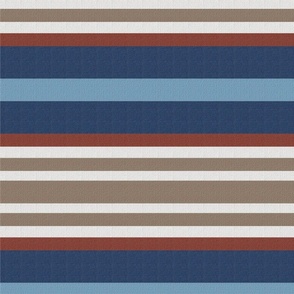 Blue Modern French Country Stripes