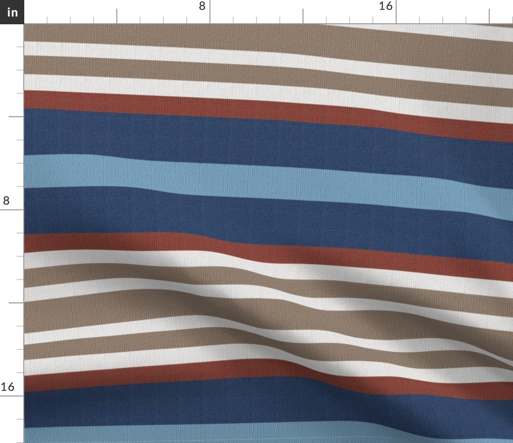 Blue Modern French Country Stripes