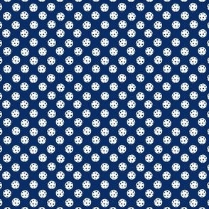 TINY Pickleball fabric - navy blue pickleball design 2in