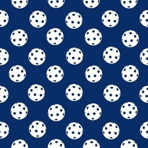 MEDIUM Pickleball fabric - navy blue pickleball design 8in