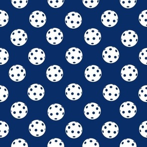 LARGE Pickleball fabric - navy blue pickleball design 10in