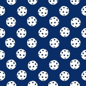 XLARGE Pickleball fabric - navy blue pickleball design 12in