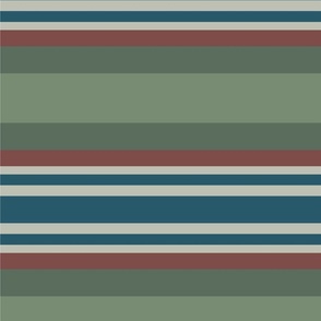 Green Modern French Country Stripes