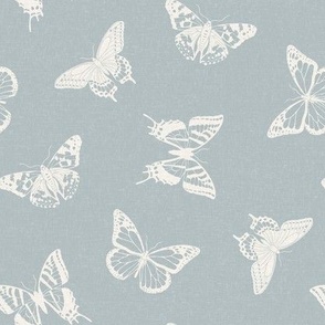 Boho Butterflies on Dusty Blue
