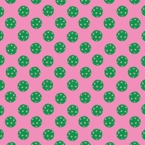 MINI Pickleball fabric - pink and green pickleball design 4in
