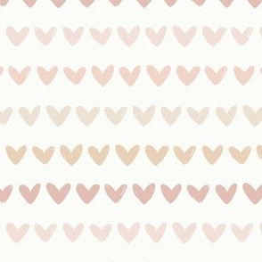 Pink and Neutral Heart Stripes