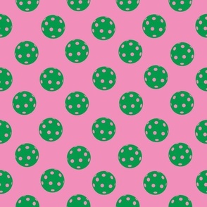 XLARGE Pickleball fabric - pink and green pickleball design 12in