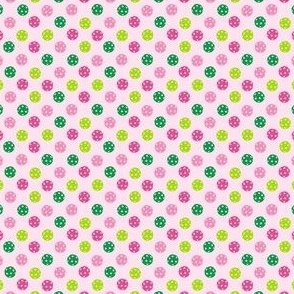 TINY Pickleball fabric - pink and green pink pickleballs 2in