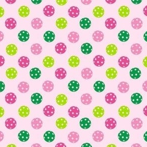 MINI Pickleball fabric - pink and green pink pickleballs 4in