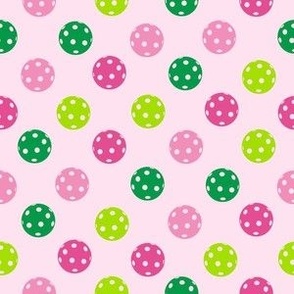 SMALL Pickleball fabric - pink and green pink pickleballs 6in